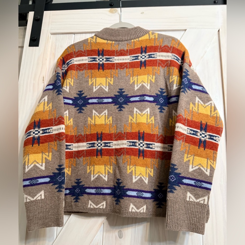 NWT Faherty Artist Goodfeather Desert Earth Fire original design sweater size M - Picture 5 of 10